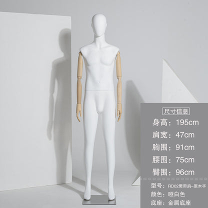 A dumb white model props female couple clothing store window display rack solid wood hand fake human male model rack