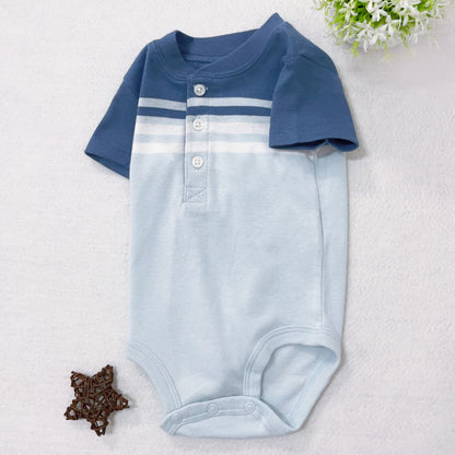 Wholesale of baby V-neck short sleeved clothing with triangle wrapped buttocks for boys in summer