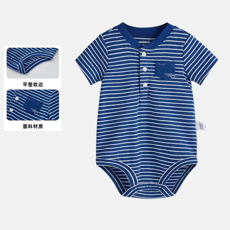 Wholesale of baby V-neck short sleeved clothing with triangle wrapped buttocks for boys in summer