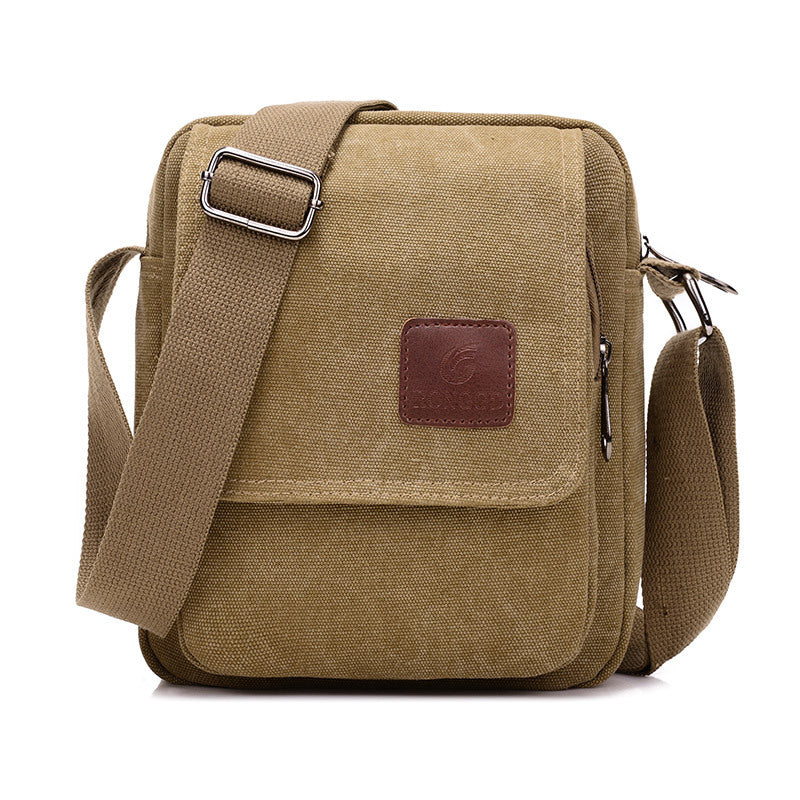 A men's bag messenger bag premium canvas bag business commuter retro small square bag casual fashion men's shoulder bag