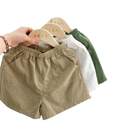 Nuevos pantalones cortos finos de algodón puro de verano para niños, pantalones casuales para niños 2024, ropa exterior transpirable de lino de algodón para bebés, elegante 