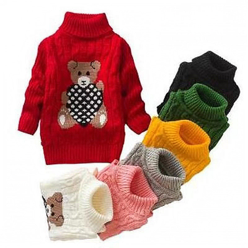 A turtleneck one piece hair [Jin Yong] children's sweater knitted wool bottoming shirt cartoon boys and girls clothing small