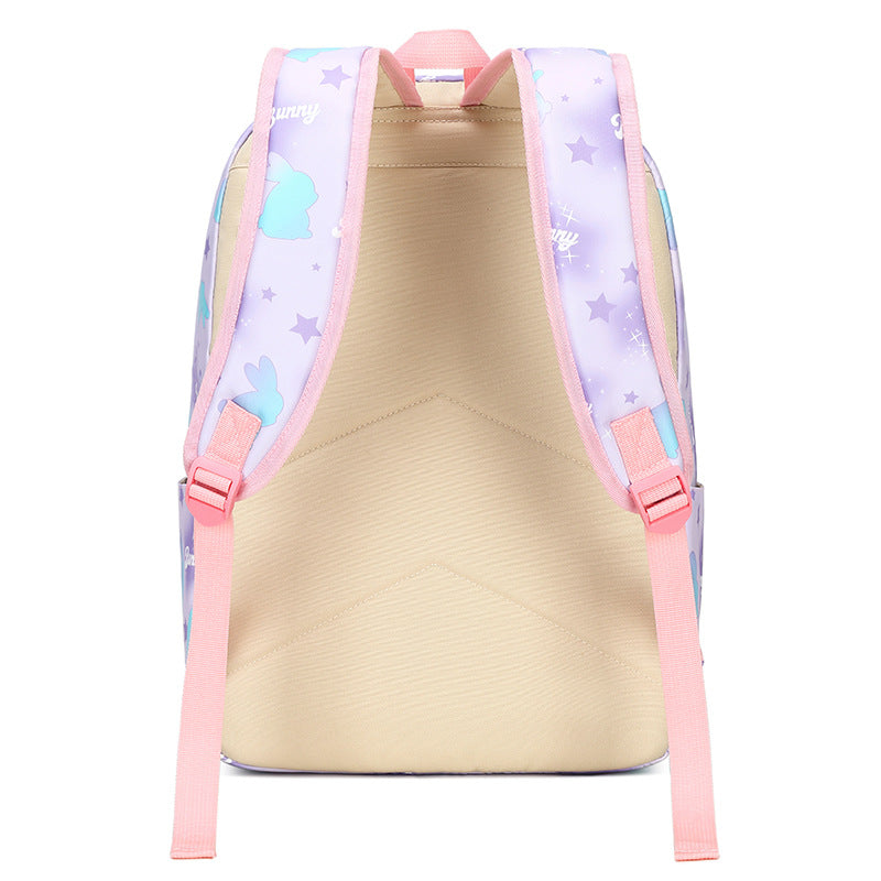 A children's printed backpack, cartoon backpack for elementary and middle school students, rice bag, two-piece set, waterproof girl's backpack