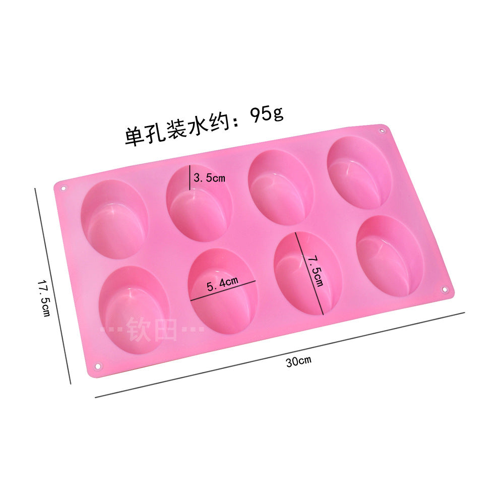 A Pudding Mousse Cake Silicone Mould DIY Handmade Soap Candle Epoxy Oval Silicone Mould