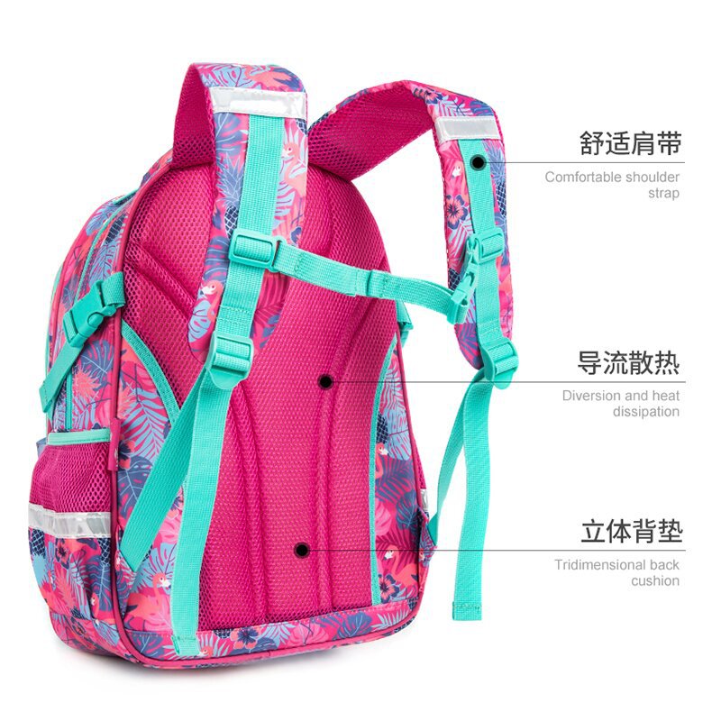 A Cross border New Cute Cartoon Primary School Student 17 inch Side Open Zipper Book Bag Three Piece Set to Reduce Weight for Boys, Girls, and Children's Shoulders