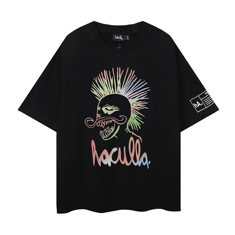 A HACULLA street minority art graffiti printed T-shirt bottoming shirt new cotton casual round neck and short sleeve in summer