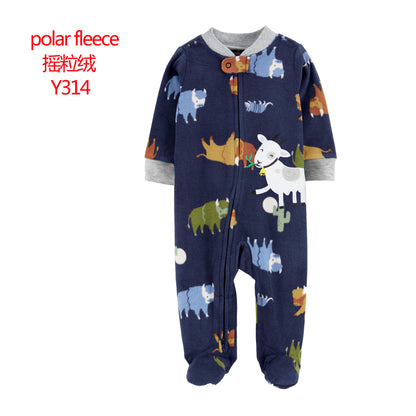 A manufacturer fleece foot climbing clothes long-sleeved onesies baby going out clothes baby Romper pajamas