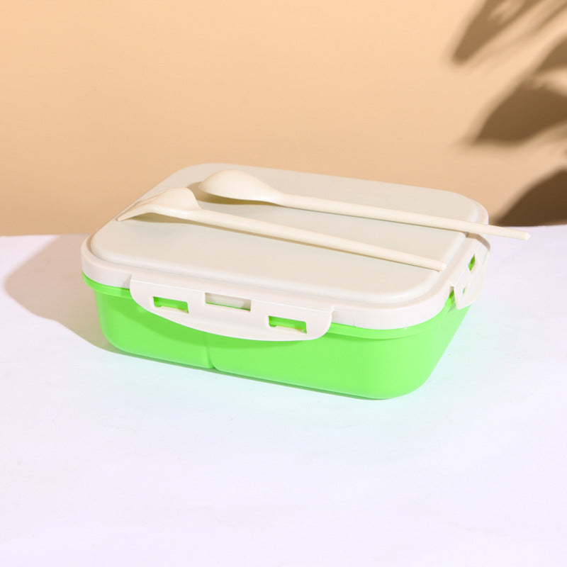 A wheat straw plastic lunch box that can be microwave oven for work, lunch box, Japanese kindergarten children's split grid lunch box