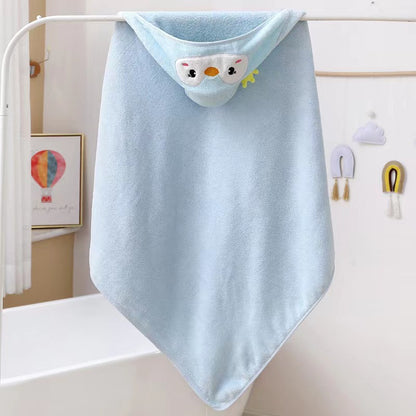 Capa bordada para niños, toalla de baño de dibujos animados, toalla de baño absorbente para bebé, linda toalla de baño de 0,32 kg 