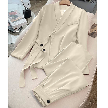 A suit suit women's spring and autumn new Korean version temperament professional loose casual British style suit two-piece suit women