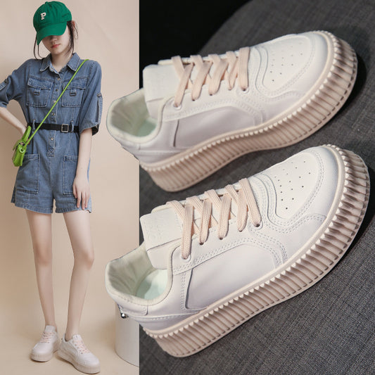 A 2024 spring and autumn new small white shoes female ins Korean students running shoes female leisure Joker platform shoes BF-16.