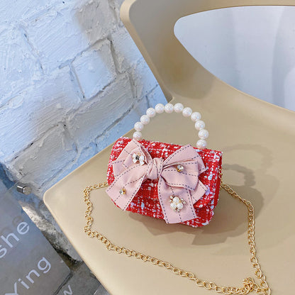 Princess, Fragrance, Chain Bag, Baby, Pearl Accessories, Hand Bag, Cute Bow Girl, Shoulder Bag