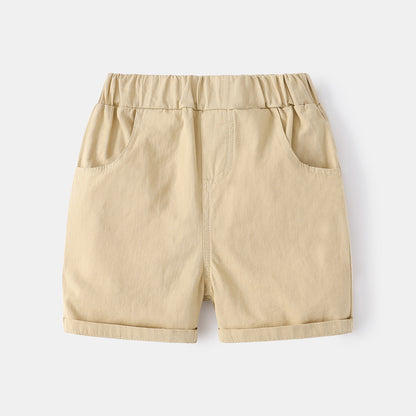 Pantalones cortos casuales de verano 2023 para niños, pantalones capri cómodos de algodón y cáñamo para niños, pantalones casuales de tiro medio de algodón británico