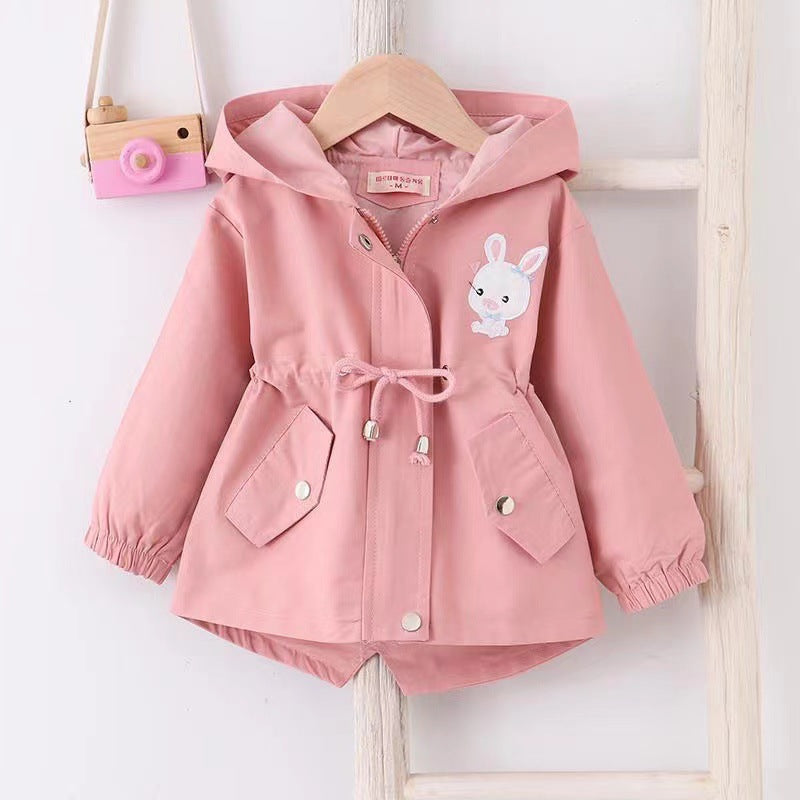 A girls' coat spring medium and small children's trench coat new girls' coat spring and autumn baby girls' clothing tops trendy