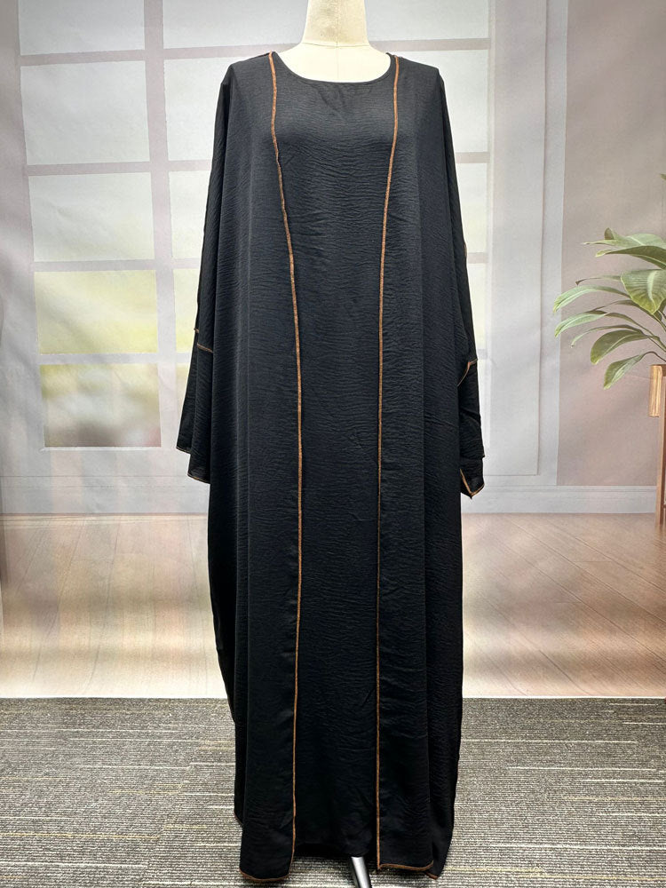 Women's Middle Eastern Muslim Clothing Fashion Elegant Cardigan Dress Belt Robe