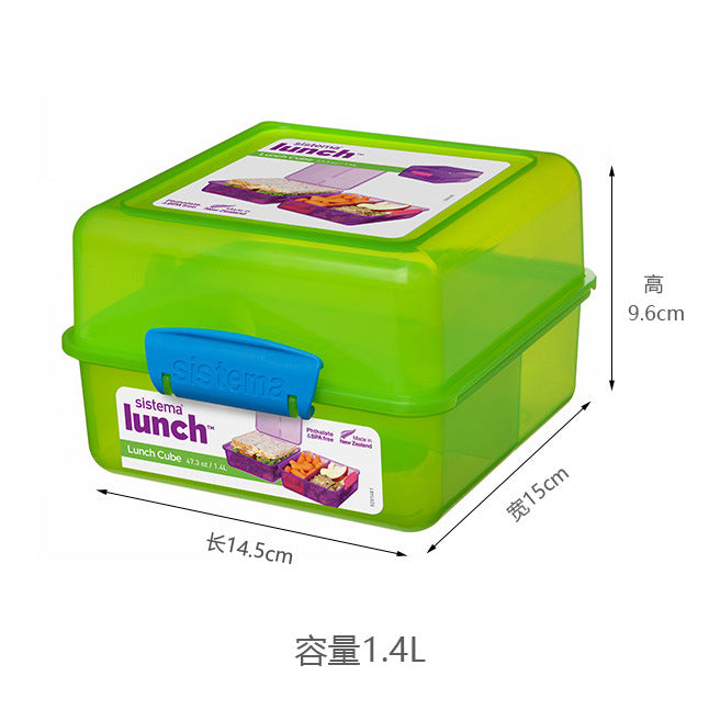 Una caja de sándwich portátil de Sistema importada de Nueva Zelanda, caja de pan para el desayuno, caja de fruta, caja de ensalada bento 