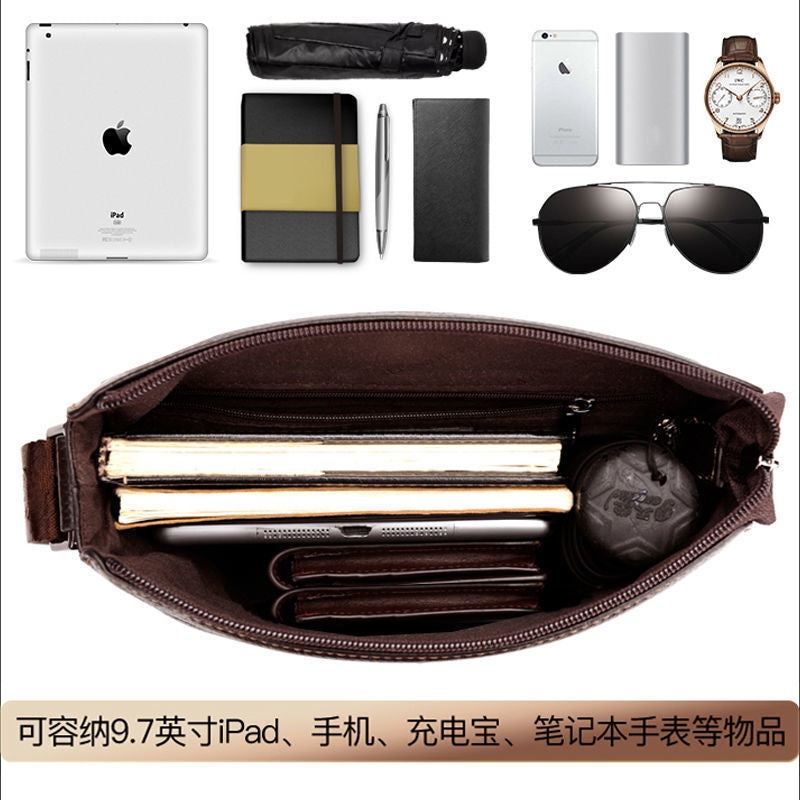 A leather texture premium high-end shoulder bag foreign style diagonal span bag business document casual messenger bag