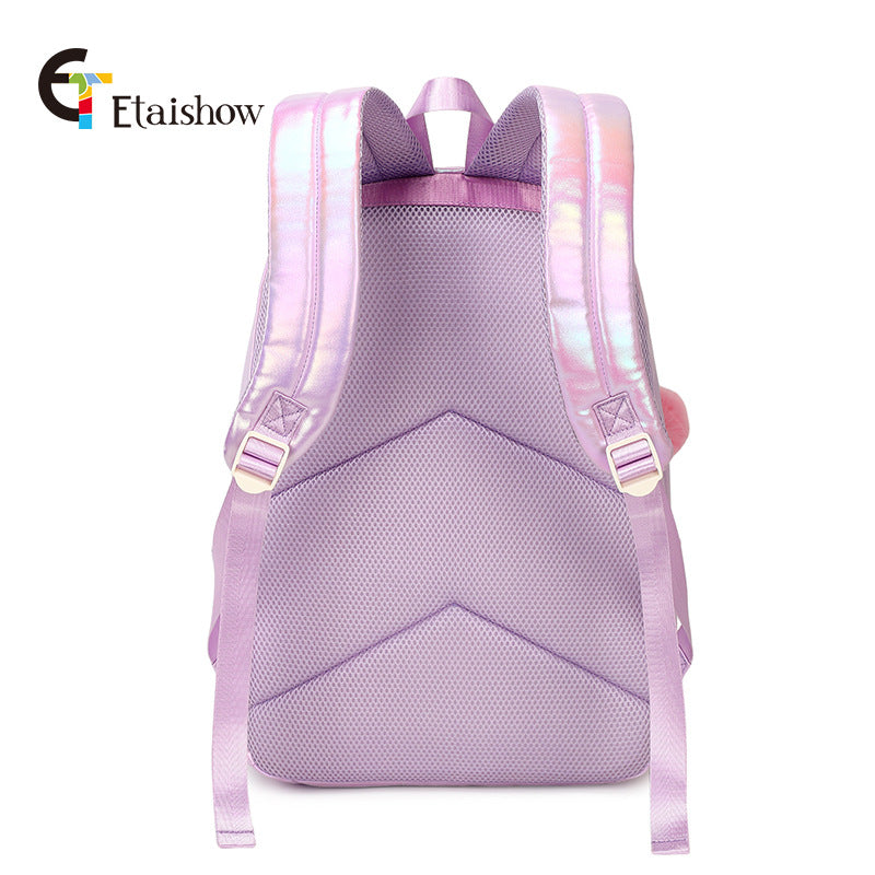 A Cross border 2024 Primary School Students Third to Sixth Grades Three piece Set of backpacks Waterproof Large Capacity Insulation Bag Colorful Backpack