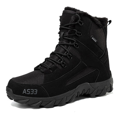 Jinjiang military boots men&#039;s plus-size high-top combat boots plus velvet warm tactical boots men&#039;s winter outdoor hiking shoes cotton shoes 1KG