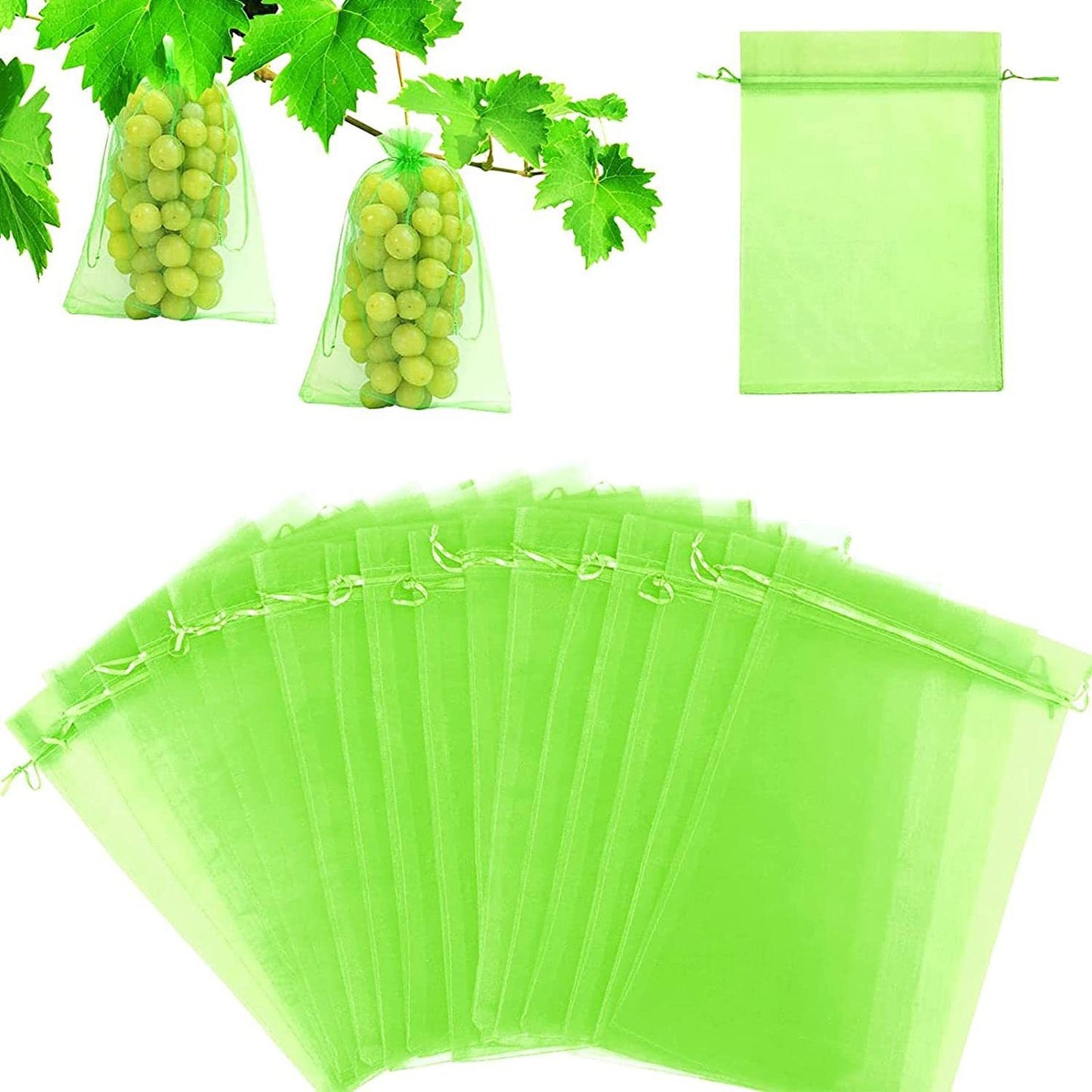 A Cross-border, mesh bag fruit insect-proof bag bird-proof bag gauze mesh bag reusable tomato eggplant grape apple MOQ: 500 PIECE