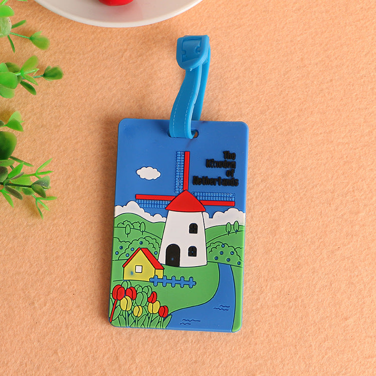 A cartoon boarding PVC luggage tags wholesale creative cartoon airplane luggage hang tags silicone luggage boarding tags