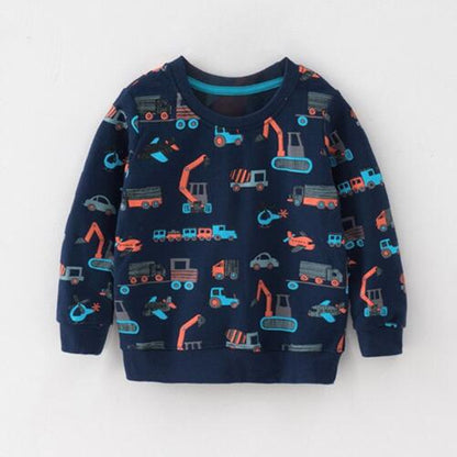 A European and American style children's clothing autumn and winter cotton long-sleeved boys' sweater top, children's long-sleeved terry sweater children's clothing