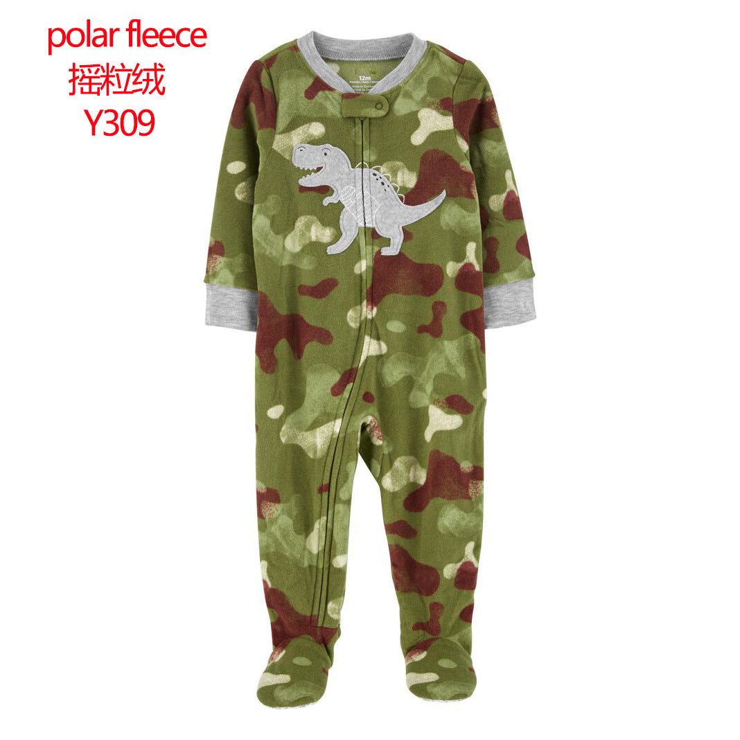 A manufacturer fleece foot climbing clothes long-sleeved onesies baby going out clothes baby Romper pajamas