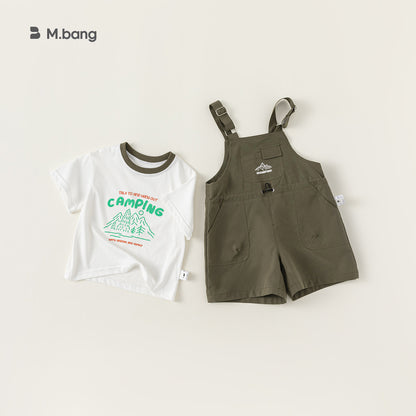 A babycity summer children's cargo overalls baby Korean children's clothes boys T-shirt two-piece set XT84052