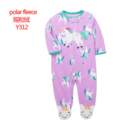 A manufacturer fleece foot climbing clothes long-sleeved onesies baby going out clothes baby Romper pajamas