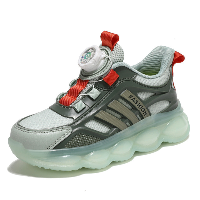 Zapatos de niña otoño nuevos zapatos deportivos transpirables de malla para niños medianos y grandes zapatos casuales para correr para niños de color rosa 