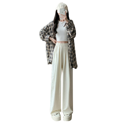 A White Yamamoto pants summer women's 2024 new thin loose drape milk pants straight casual wide-leg pants