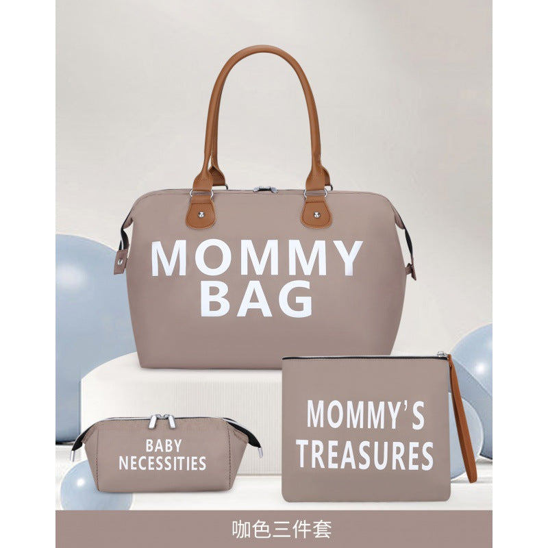 Travel Mommy Bag Three Piece Set Large Capacity Baby Diaper Bag Tote Bag Dry Wet Separation One Shoulder Handbag 1 kg