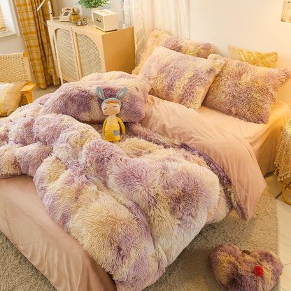 A water mink four-piece set plush crystal plush quilt cover Amazon cross-border foreign trade three or four-piece set manufacturer wholesale