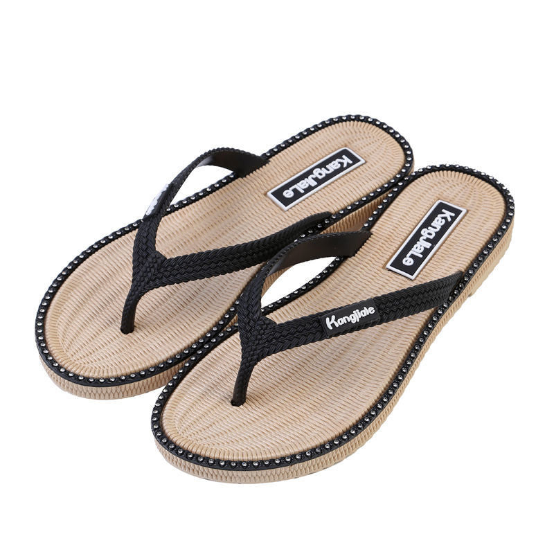 A 2024 new slippers women&#039;s outdoor flip-flops women&#039;s summer leisure tasteless antibacterial flat-bottomed anti-fall and anti-slip models