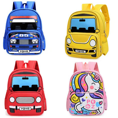 A car children's backpack, new Korean version, stylish backpack for travel, simple and fashionable, kindergarten boys and girls backpack