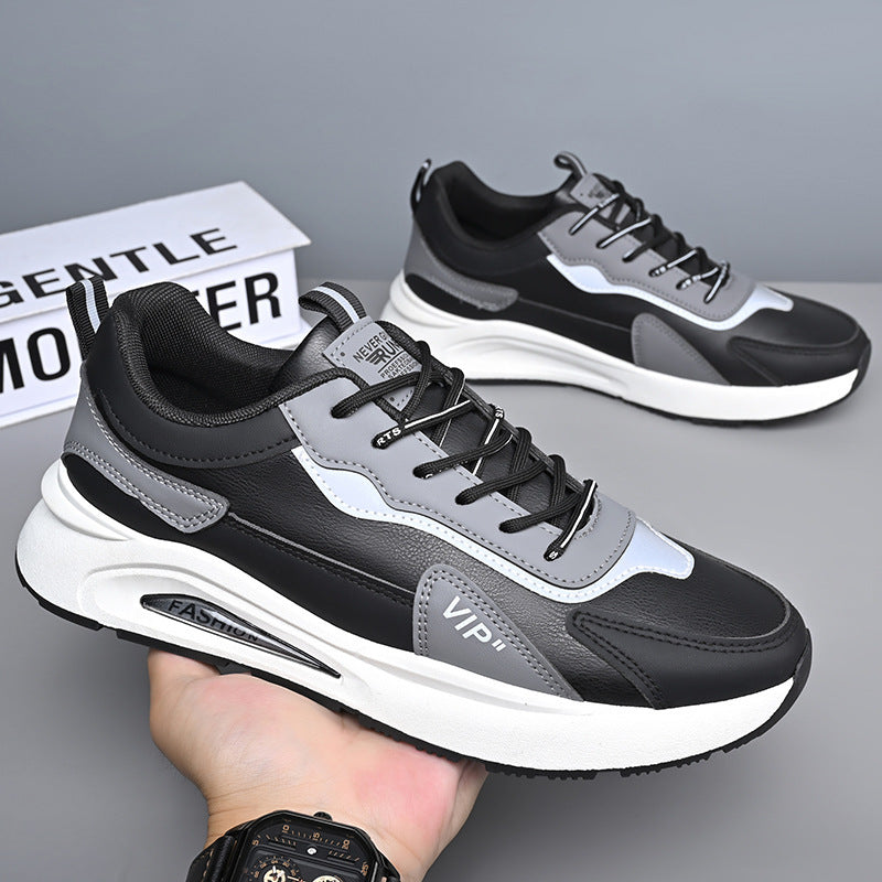 A soft-soled mesh men's shoes, new summer 2024 comfortable and trendy running sports shoes, leather non-slip and versatile casual shoes