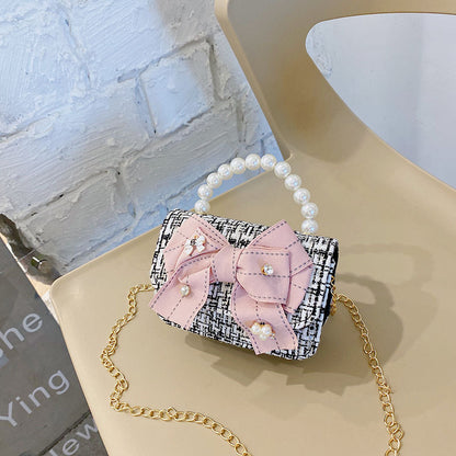 Princess, Fragrance, Chain Bag, Baby, Pearl Accessories, Hand Bag, Cute Bow Girl, Shoulder Bag