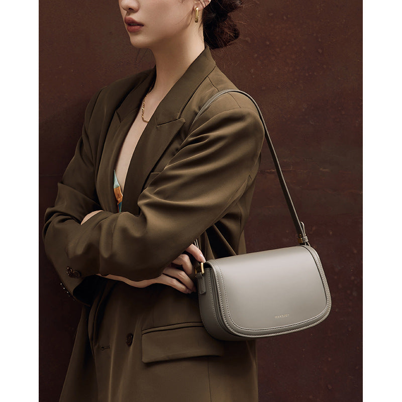 Genuine leather armpit bag women's cowhide bag small square bag crossbody bag women's shoulder bag