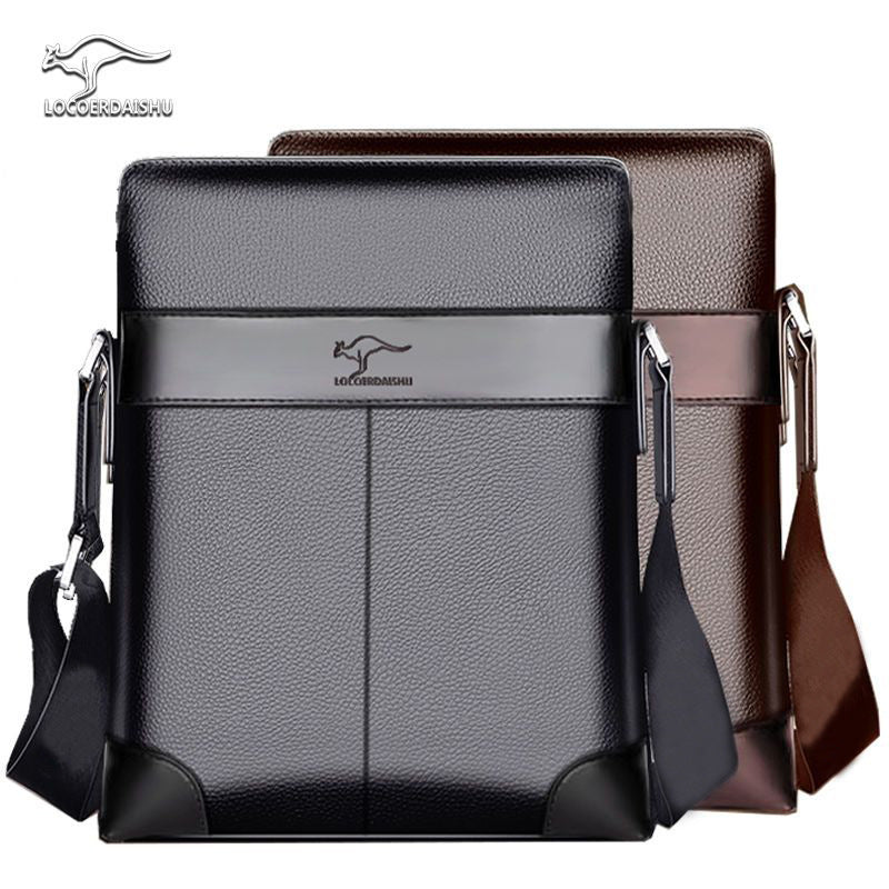 A leather texture premium high-end shoulder bag foreign style diagonal span bag business document casual messenger bag