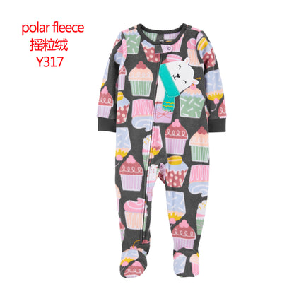 A manufacturer fleece foot climbing clothes long-sleeved onesies baby going out clothes baby Romper pajamas