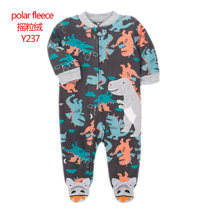 A manufacturer fleece foot climbing clothes long-sleeved onesies baby going out clothes baby Romper pajamas