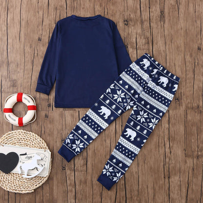 New autumn and Christmas parent-child outfits from Europe and America, full home printed long sleeved sets, home clothing, and family pajamas