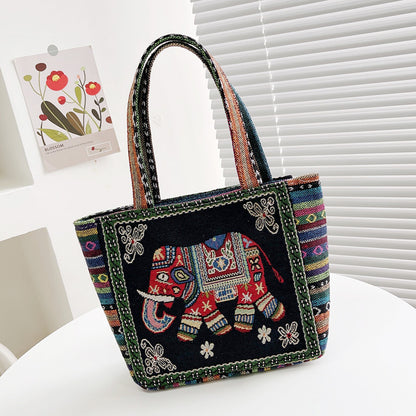 double sided embroidery printed bag