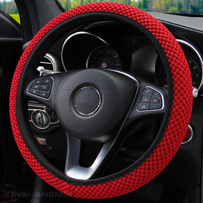 Massage Coarse Mesh Ringless Elastic Steering Wheel Cover Gear Cover Handbrake Cover Handlebar Cover 2-3 Piece Set (MOQ:10 SET ,If buy one piece need 1usd extra fee)