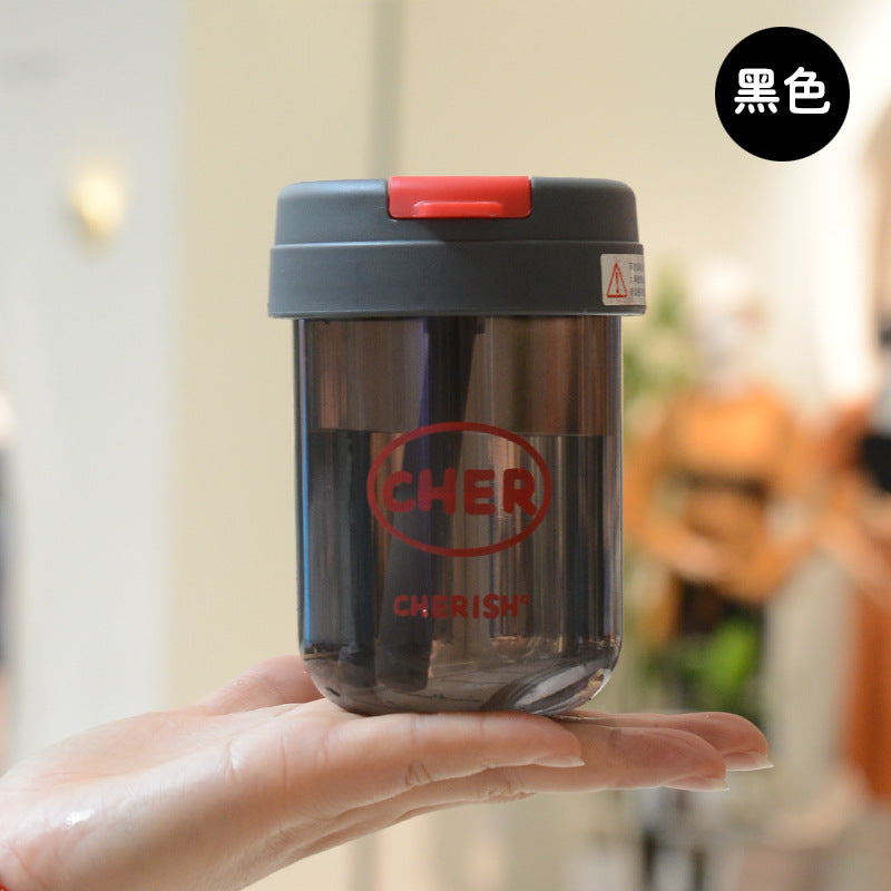 Una taza de agua de gran capacidad de verano con forma de cubo de una tonelada, tetera deportiva para fitness para hombres y mujeres, tetera de plástico para estudiantes, personalizada 