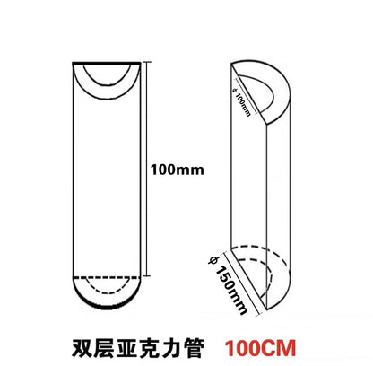 A Processing custom acrylic semicircular tube square inner double-layer display thickened matching supplier super gravity box