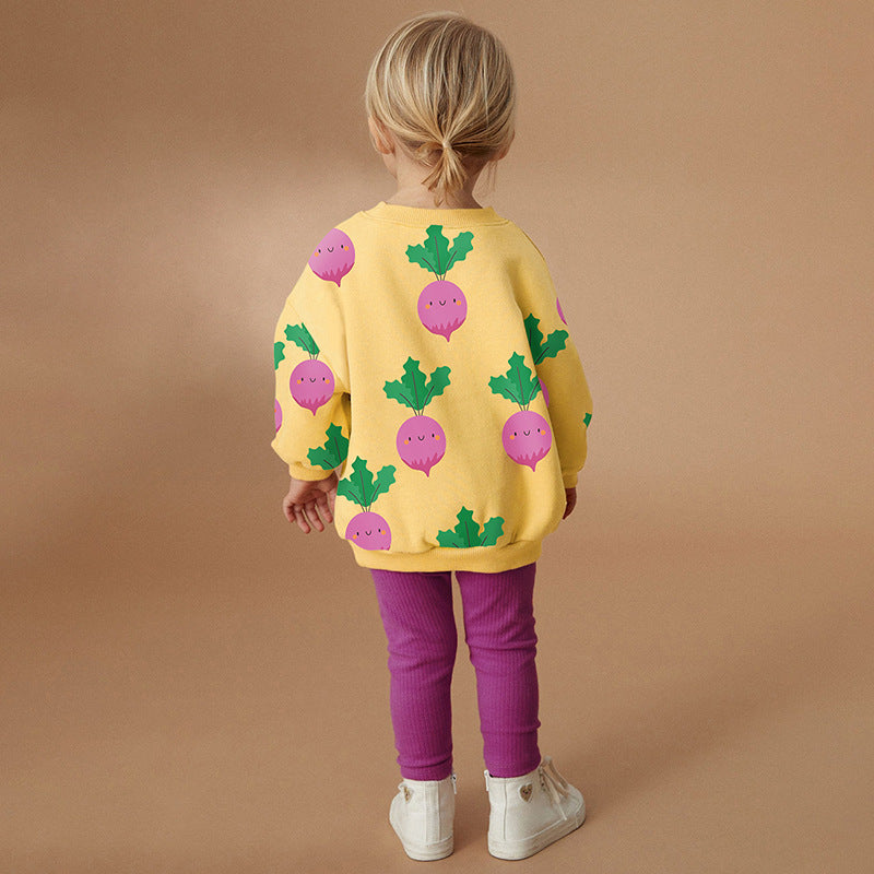 A Autumn Girls Sweater Set Medium and Small Children's Children's Clothing Cute Long Sleeve Children's Clothing Set