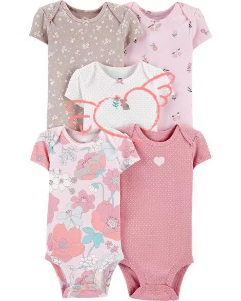 Children's summer new infant short-sleeved triangle clothes crawling clothes, five baby onesies, price for 5 piece 0.28kg