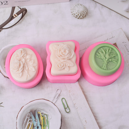 A rose flower bouquet, handmade soap silicone mold, aromatherapy handmade soap baking DIY clay soft pottery mold