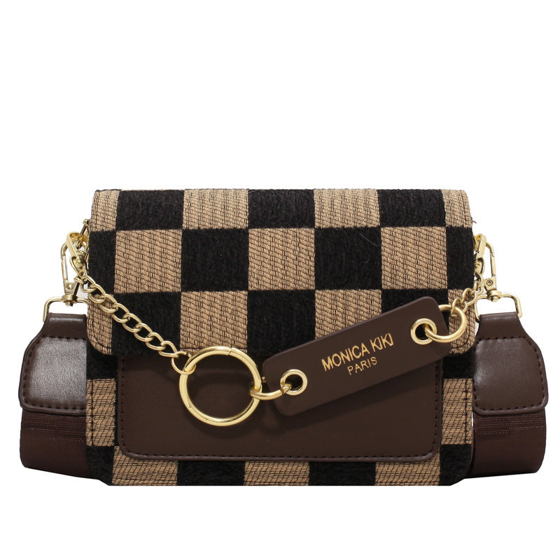 Checkerboard shoulder crossbody bag for women 0.47KG